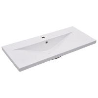 VidaXL   Gootsteen   Wit   Keramiek   91 x 39.5 X 18.5 Cm