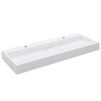 VidaXL   Gootsteen   Wit   Steen   120 x 46 x 11 cm (2 gaten)