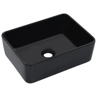 VidaXL   Gootsteen   Zwart   Keramiek   40 x 30 x 13 cm