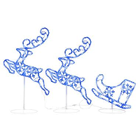 VidaXL   Kerst Rendier En Slee   Blauw