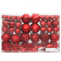 VidaXL   Kerstballenset   Rood   Polystyreen