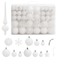 VidaXL   Kerstballenset   Wit   Polystyreen