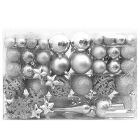 VidaXL   Kerstballenset   Zilver   Polystyreen