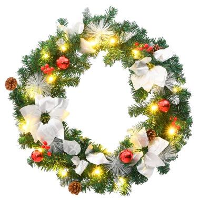 VidaXL   Kerstkrans   Green & white