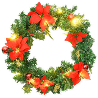 VidaXL   Kerstkrans   Groen & rood