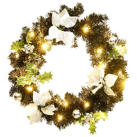 VidaXL   Kerstkrans   Zwart & zilverkleurig