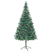 VIDAXL Kunstkerstboom met dennenappels 210 cm