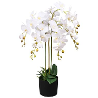 VIDAXL Kunstplant   met pot   orchidee   75 cm   wit