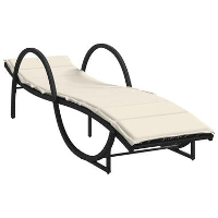 VidaXL   Ligbed   Zwart   Poly rattan