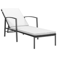 VidaXL   Ligstoel   Zwart   Poly rattan
