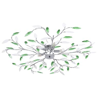 VidaXL Plafondlamp met acryl kristallen bladarmen voor 5xE14 groen