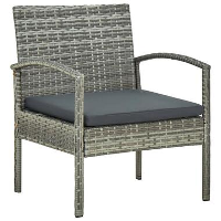 VidaXL   Tuin fauteuil   Grijs   Poly rattan