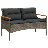 VidaXL   Tuinbank   Grijs   Poly rattan