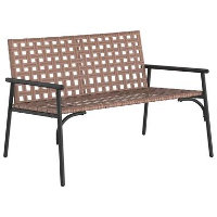 VidaXL   Tuinbank   Zwart   Poly Rattan   113x79x75 cm