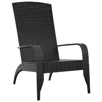 VidaXL   Tuinstoel Adirondack   Zwart   Poly rattan
