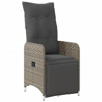 VidaXL   Tuinstoel   Kussens   Grijs   Poly rattan