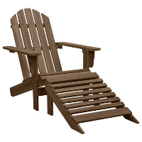 VIDAXL Tuinstoel met voetenbank hout bruin