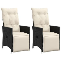 VidaXL   Tuinstoel   Zwart   Poly rattan   2 stuks