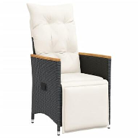 VidaXL   Tuinstoel   Zwart   Poly rattan