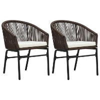 VidaXL Tuinstoelen 2 st PE rattan bruin