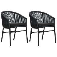 VidaXL Tuinstoelen 2 st PE rattan zwart