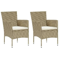 VidaXL Tuinstoelen 2 st poly rattan beige