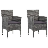 VidaXL Tuinstoelen 2 st poly rattan grijs