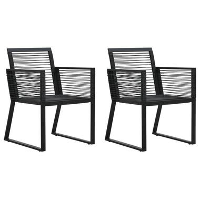 VidaXL Tuinstoelen 2 st PVC rattan zwart