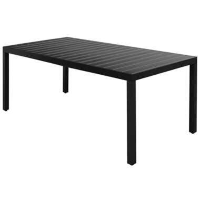VIDAXL Tuintafel 185x90x74 cm aluminium en HKC zwart