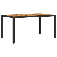 VidaXL   Tuintafel   Zwart   Poly rattan