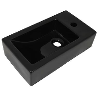 VidaXL   Wastafel   Zwart   Keramiek