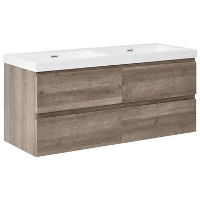 VIEDMA   Wandgemonteerde dubbele wastafelkast   Taupe   MDF