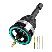 Vier blad countersink boorkern set met dieptestop, L vormige schroevendraaier, titaniumlegering bit, 2,8 mm 4,0 mm, spir
