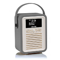 VQ: Retro Mini Digitale DAB+ Tafelradio   Grijs