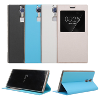 View Window Flip Pu Leather Protective Stand Case Cover For Doogee F5