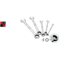 Vigor V2820 Steek ringratelsleutelset 5 delig Sleutelbreedte (metrisch) 8   19 mm