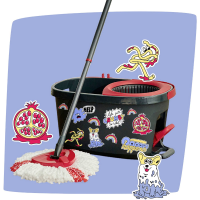 Vileda 183683 Vileda TURBO MY STYLE Box   Dirt is Good Complete ruitenwisserset Antraciet, Rood 1 stuk(s)