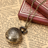 Vintage Ball Steam Punk Quartz Necklace Pendant Women Pocket Watch