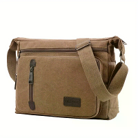 Vintage Canvas Schoudertas voor Mannen Verstelbare Strap Grote Capaciteit Multi Layer Rits Berichten Tassen voor Buitens