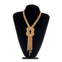 Vintage Gold Snake Long Bone Wound Alloy Tassel Necklace
