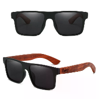 Vintage Houten Gepolariseerde Zonnebril voor Mannen Vrouwen UV400 Bescherming Mode Vierkante Zonnebril voor Rijden Reize