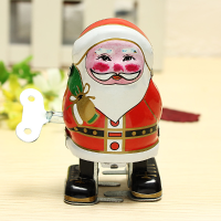 Vintage Wind Up Tin Toy Clockwork Spring Santa Claus Classic Retro Toy