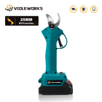 VIOLEWORKS Accu Snoeischaar Tuin Fruitboom Bonsai Schaar 100W Kracht Efficiënte Duurzame Tungsten Mes met 1300mAh Batter