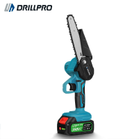 Drillpro Accu Elektrische Kettingzaag 6 Inch Oplaadbare Houtbewerking Zaag Snoeien Logging Zaag Tuin Gereedschap Geschik