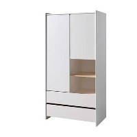 Vipack kledingkast Kiddy 2 deuren en 2 lades   wit   90x180x55 cm   Leen Bakker