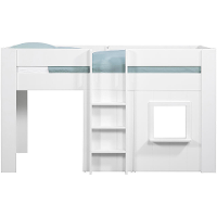 Leen Bakker   Halfhoogslaper Reno Met Speelhuisje   206x104x120 Cm   MDF   Wit   103.4X206x120.1 Cm