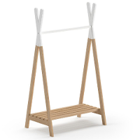 Leen Bakker   Kledingrek Voor Kinderen Kiddy   Grenen/wit   Hout   Bruin   50x74x131.8 Cm