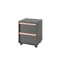 Vipack rolcontainer voor bureau London   antraciet   59,7x48,1x40 cm   Leen Bakker