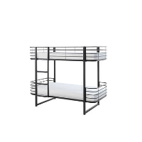 Vipack stapelbed Oscar metaal   zwart   166x104x205 cm   Leen Bakker