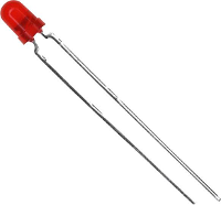 Vishay TLHR4400 Bedrade LED Rood Rond 3 mm 13 mcd 60 ° 30 mA 2 V